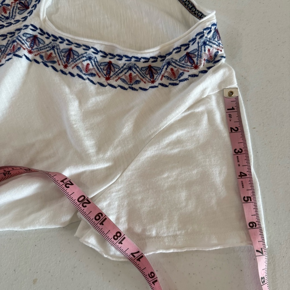 Knox Rose Short Sleeve White Top Embroidery Patriotic Dragonfly Women’s Size XL - Picture 6 of 10